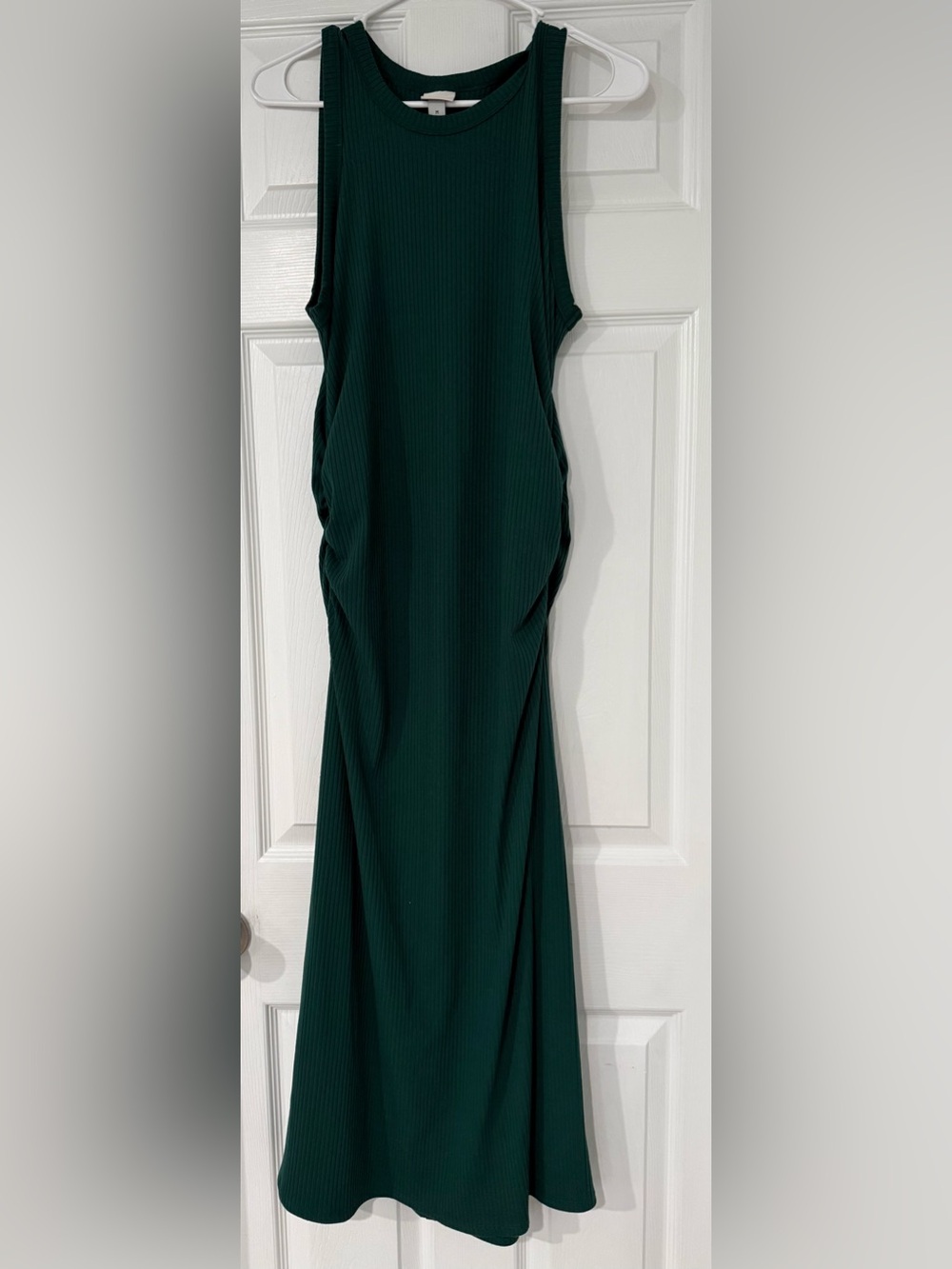 a new day Dark Green Ribbed Tank Midi Dress